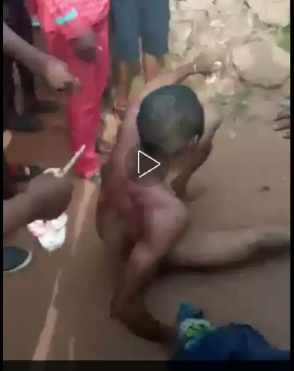 Man Stripped Unclad After He Was Caught Stealing Female Panties In Edo State
